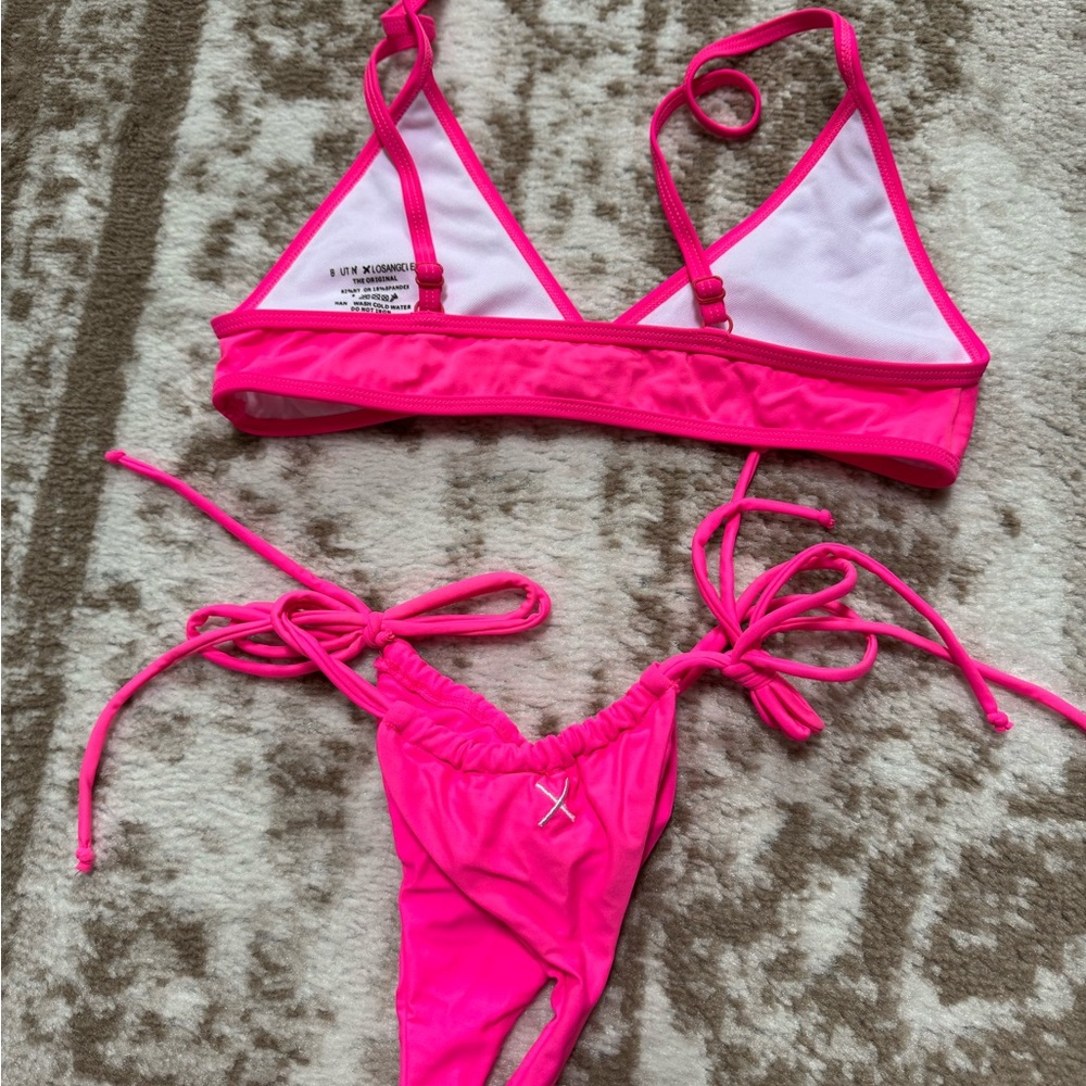 Boutine La Hot Pink Triangle String Bikini - image 2